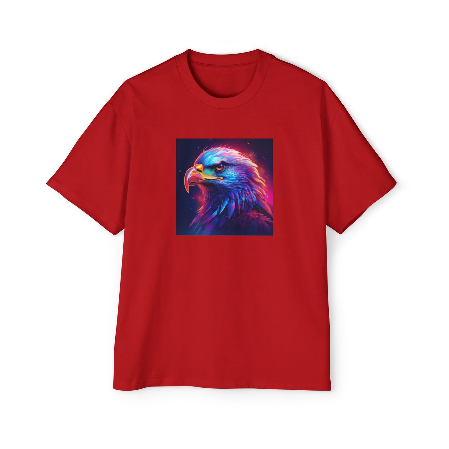 Neon Retro Vibrant Eagle Graphic Oversized Tee for Men