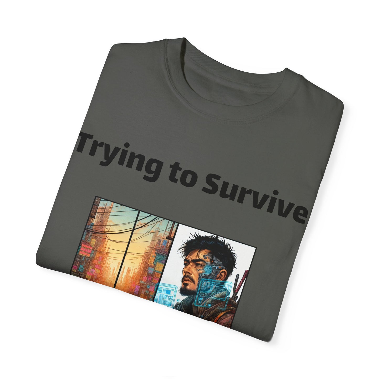 Survival Mode Unisex T-shirt, Trying to Survive 2025, Comic Book Style Tee, Bold Tee Shirt, Men's Women's Shirt
