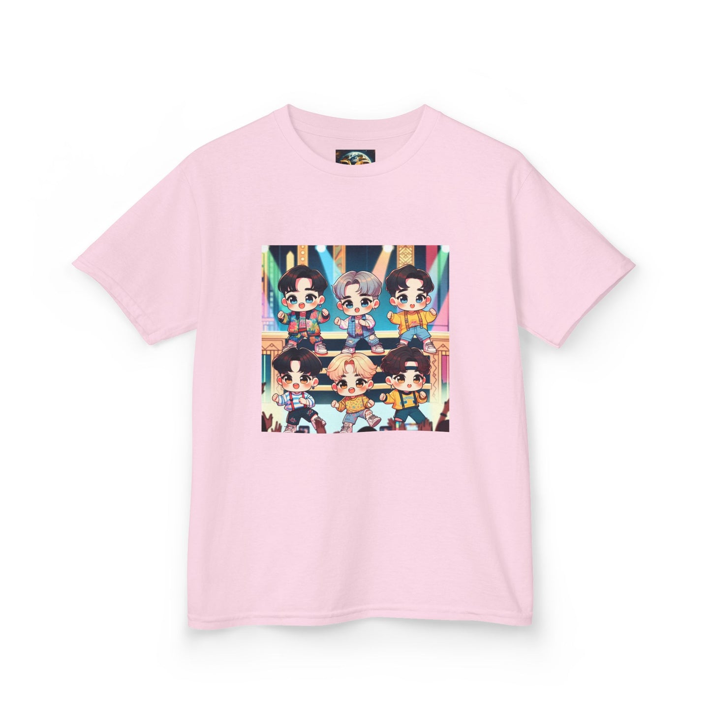 Kids T-Shirt, Cute Anime K-Pop Band on Stage Tee, Children's Graphic Shirt, Kawaii Music Group Top, Concert Apparel for Boys