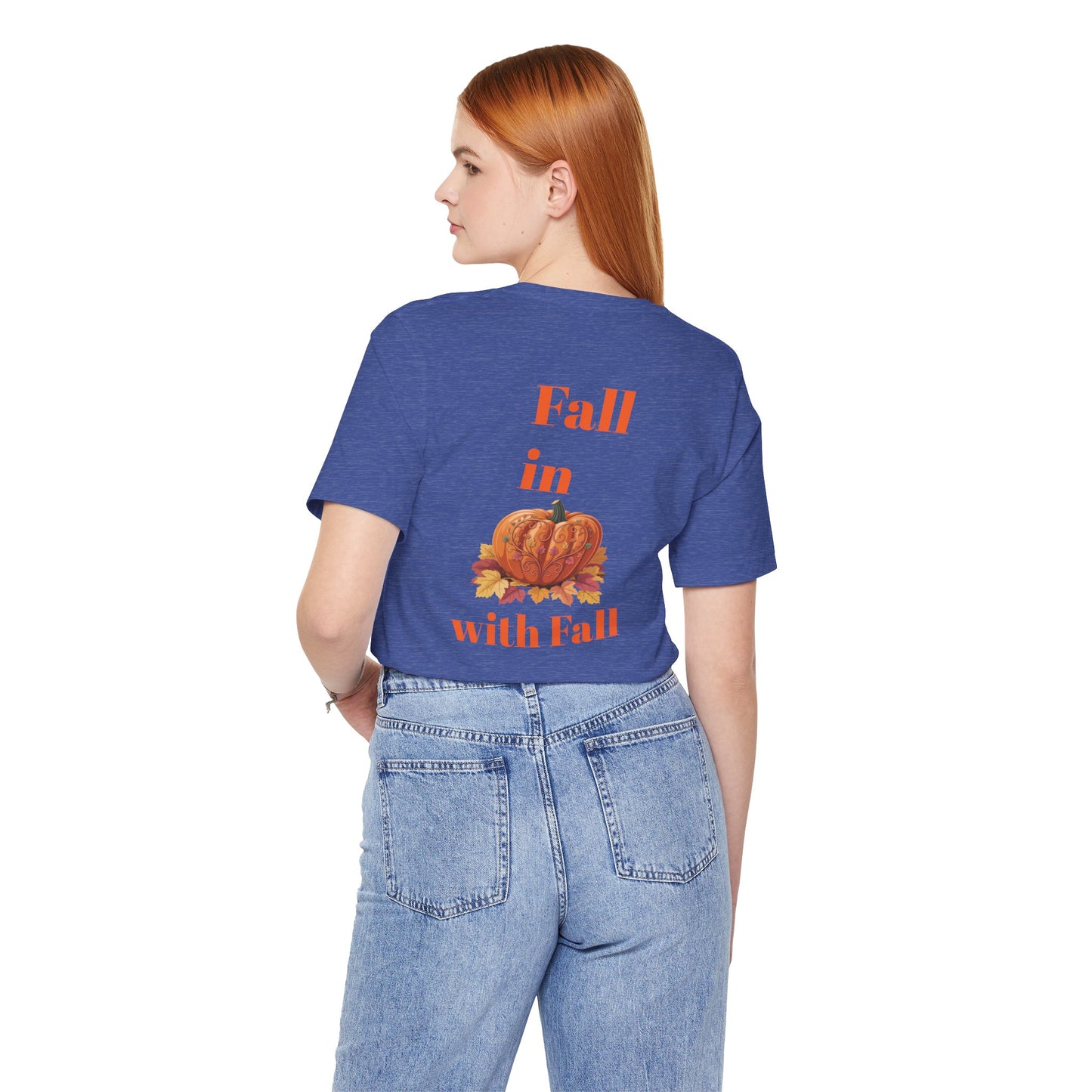 Fall In Love With Fall, Unisex Fall T-Shirt, Halloween Shirt, Cozy Fall Apparel, Seasonal Graphic Tee, Pumpkin Spice Tee