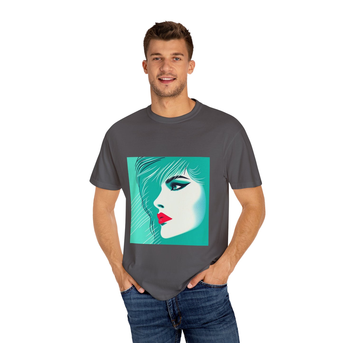 Vintage Lady Portrait T-shirt, 1980s Art Style, Retro Graphic Tee, Unisex Graphic Tee, Hipster Fashion Shirt