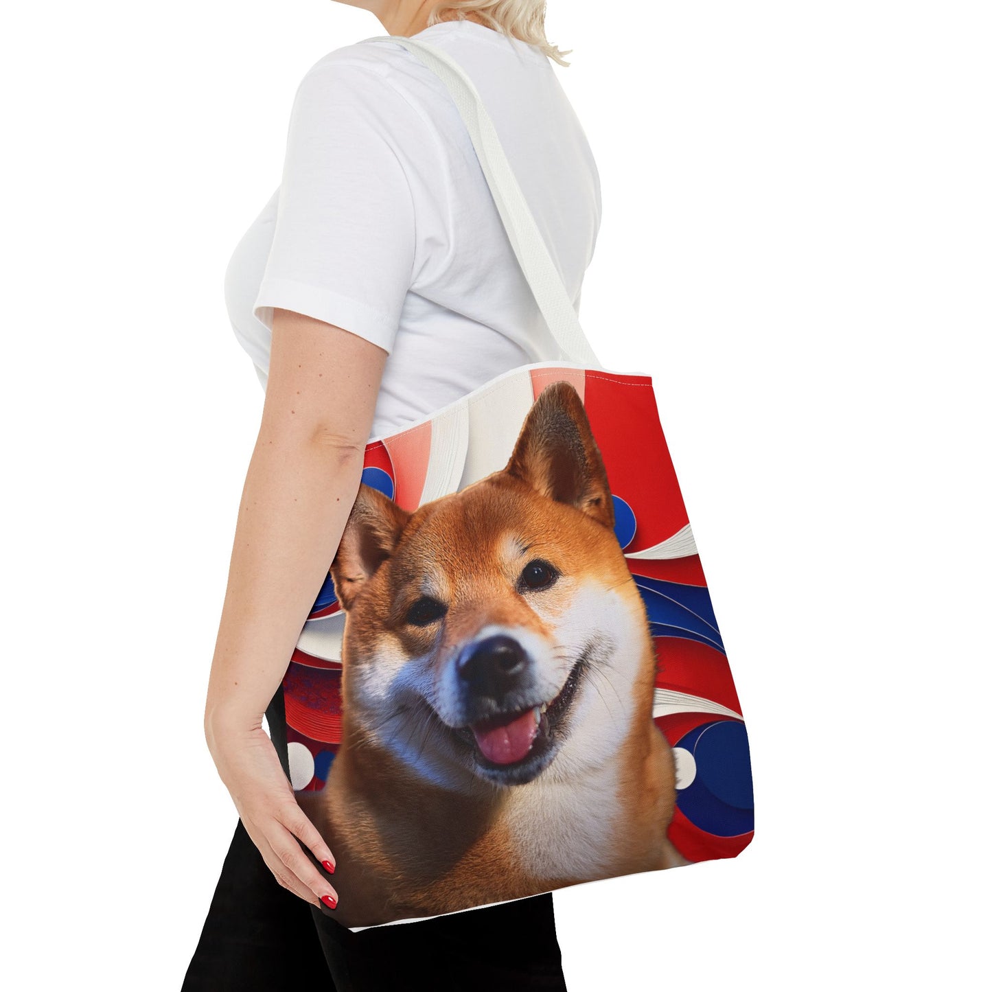 Shiba Inu Tote Bag - Patriotic Red White and Blue Design