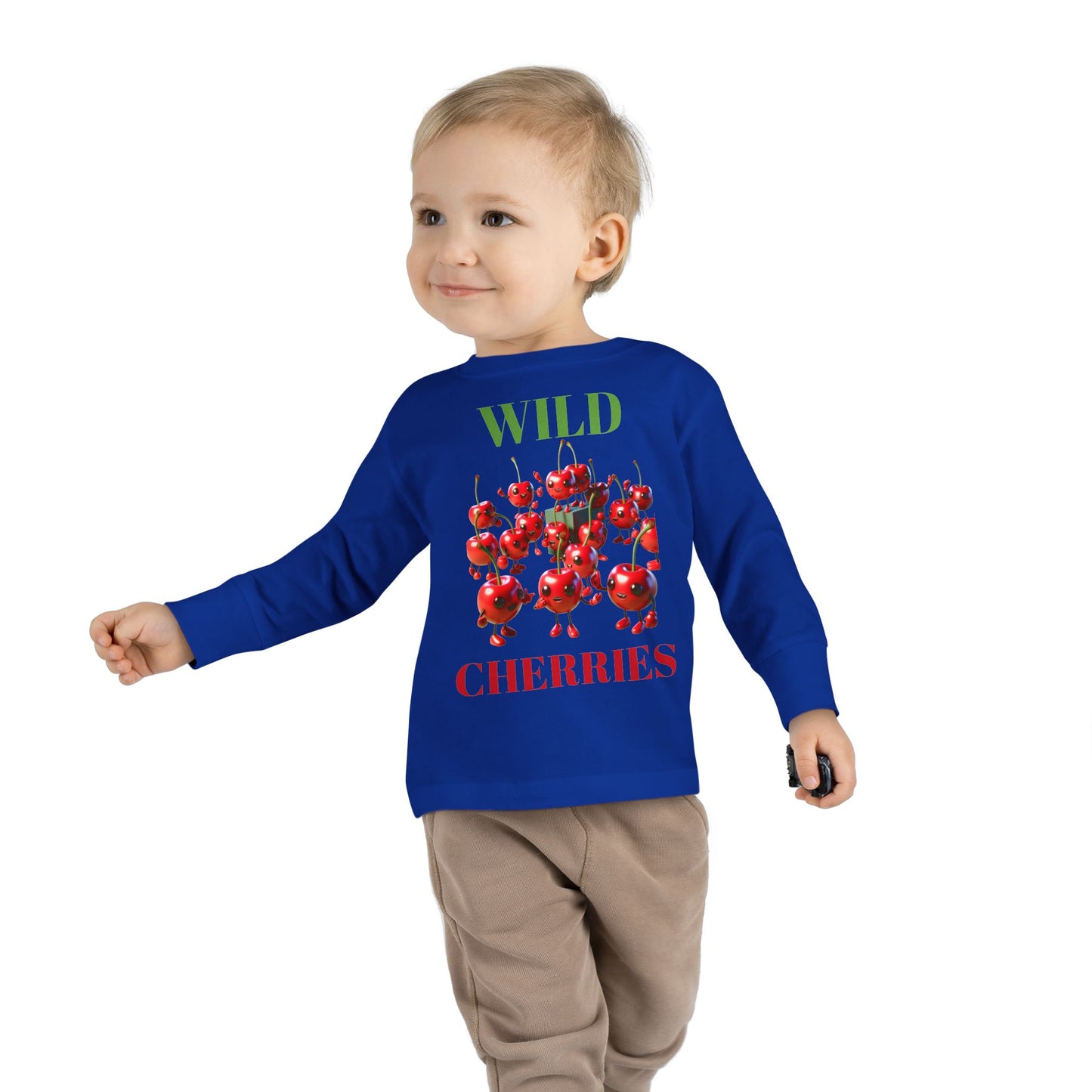 Wild Cherries Toddler Long Sleeve Tee - Fun Fruit Design for Kids