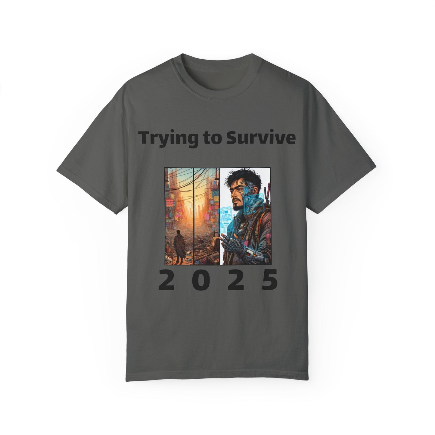 Survival Mode Unisex T-shirt, Trying to Survive 2025, Comic Book Style Tee, Bold Tee Shirt, Men's Women's Shirt