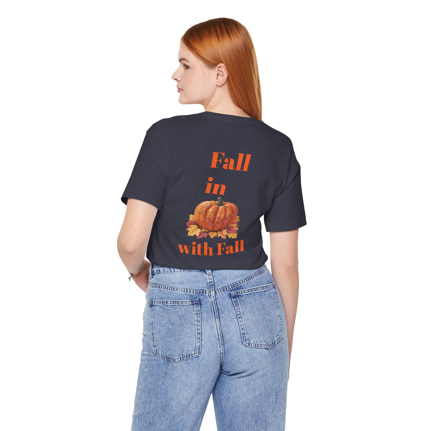 Fall In Love With Fall, Unisex Fall T-Shirt, Halloween Shirt, Cozy Fall Apparel, Seasonal Graphic Tee, Pumpkin Spice Tee