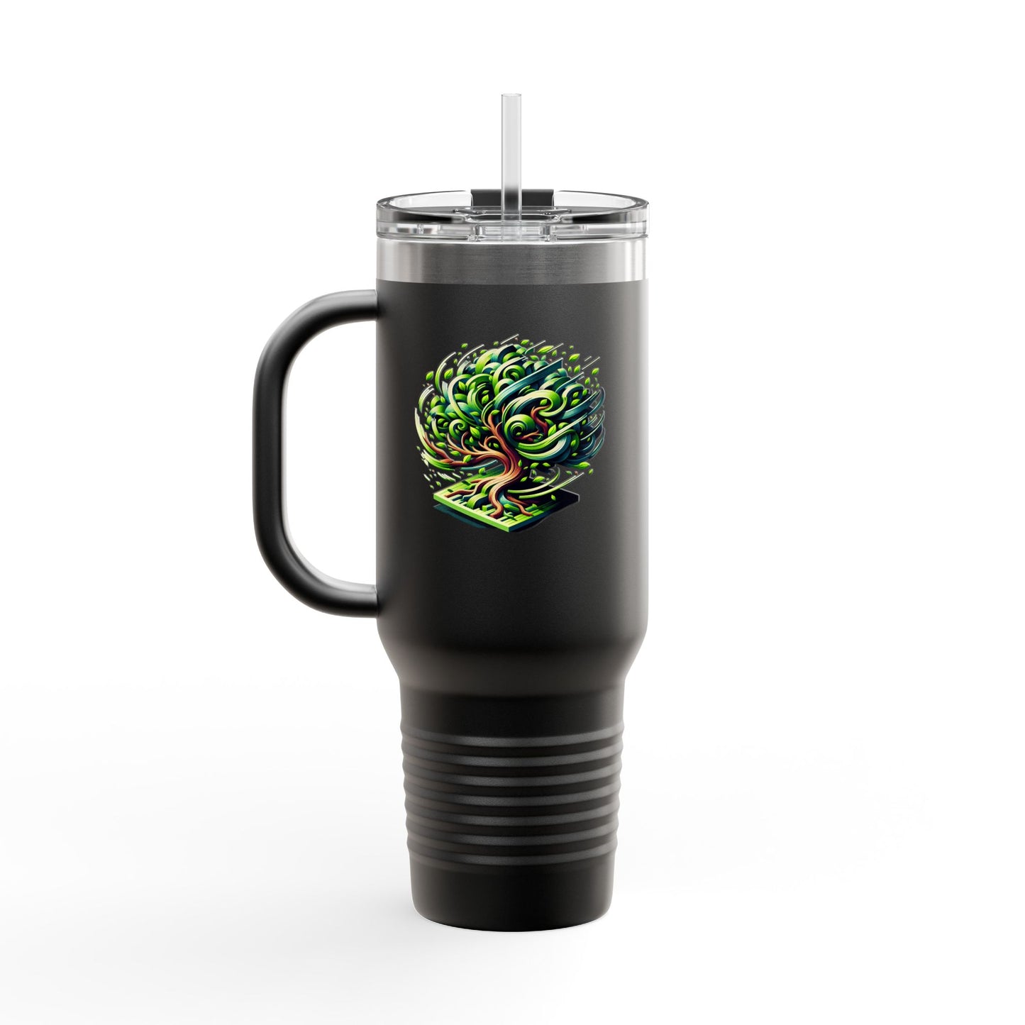 Eco-Friendly Insulated Travel Mug - 40oz with Whimsical Tree Design