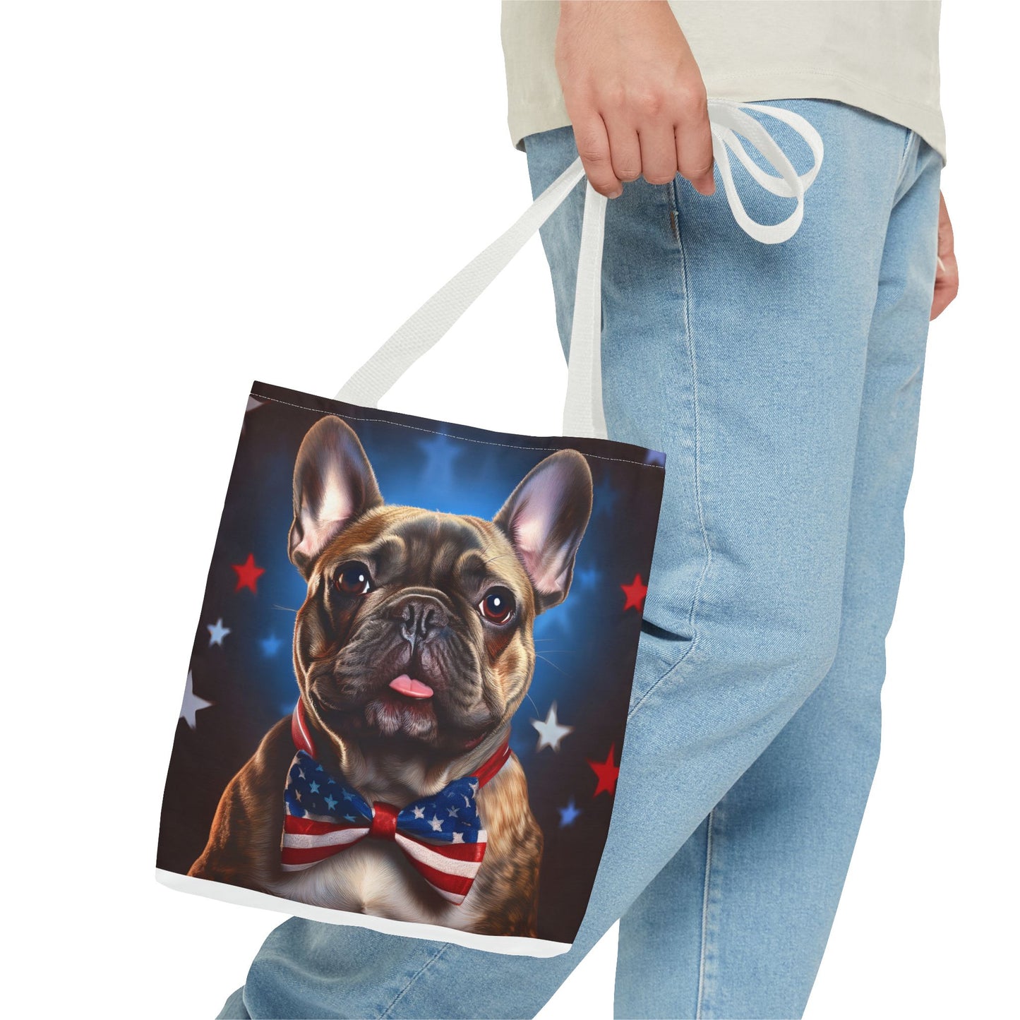 Patriotic French Bulldog Tote Bag - Perfect for Pet Lovers