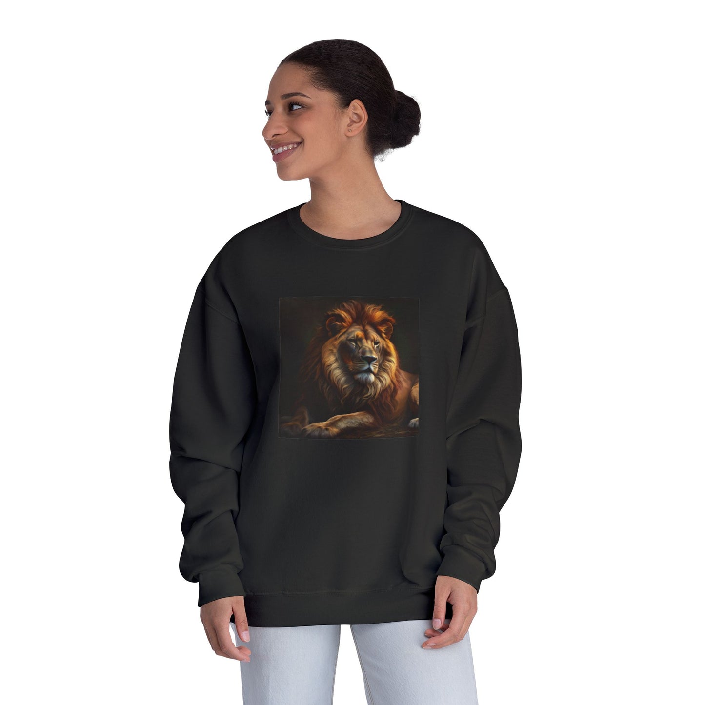Majestic Lion Unisex Crewneck Sweatshirt - Cozy Animal Print Apparel