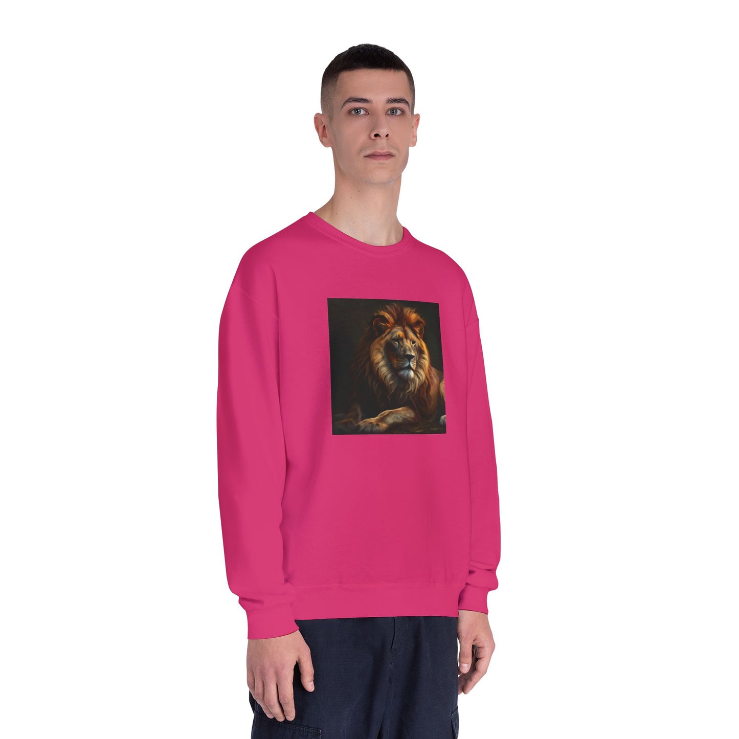 Majestic Lion Unisex Crewneck Sweatshirt - Cozy Animal Print Apparel