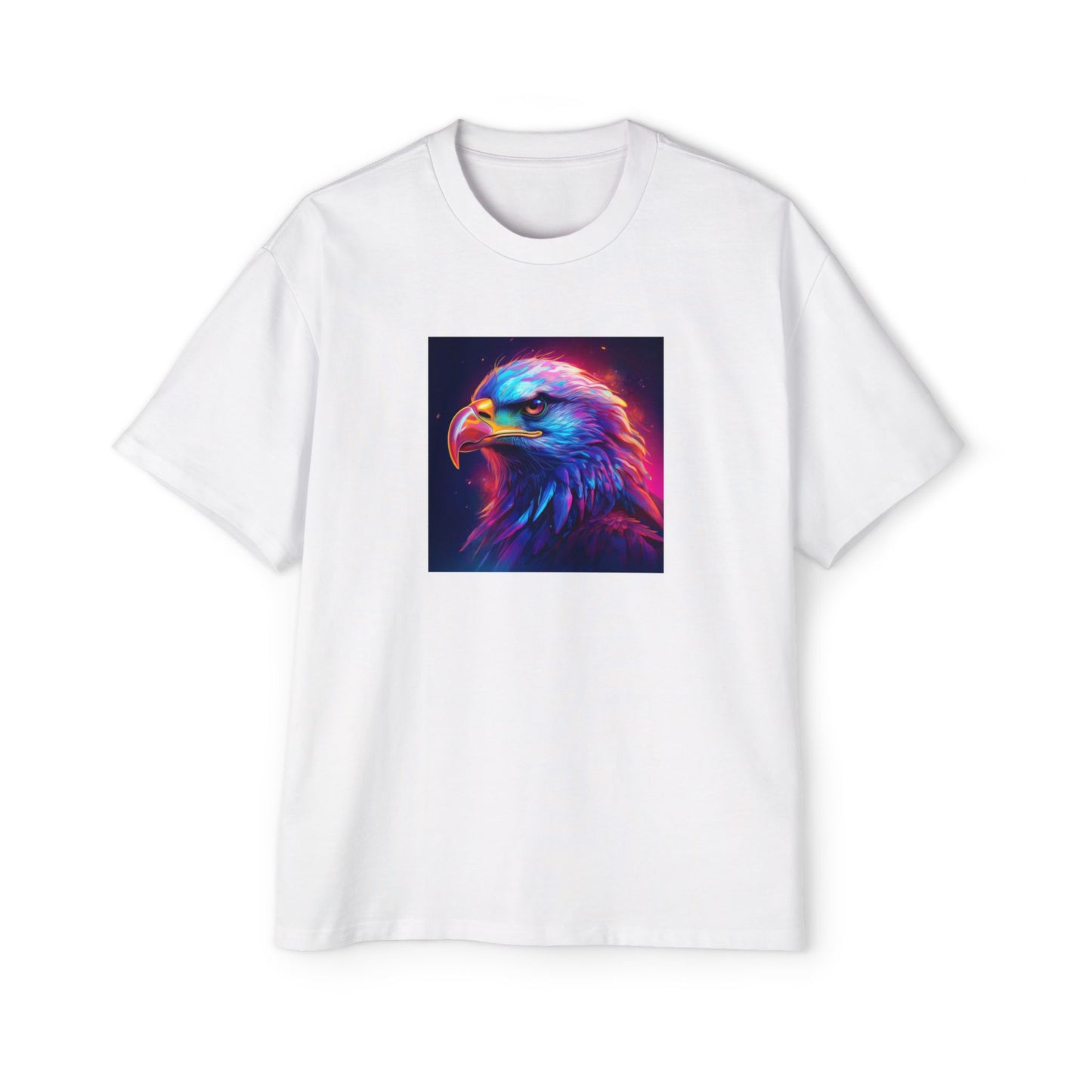 Neon Retro Vibrant Eagle Graphic Oversized Tee for Men