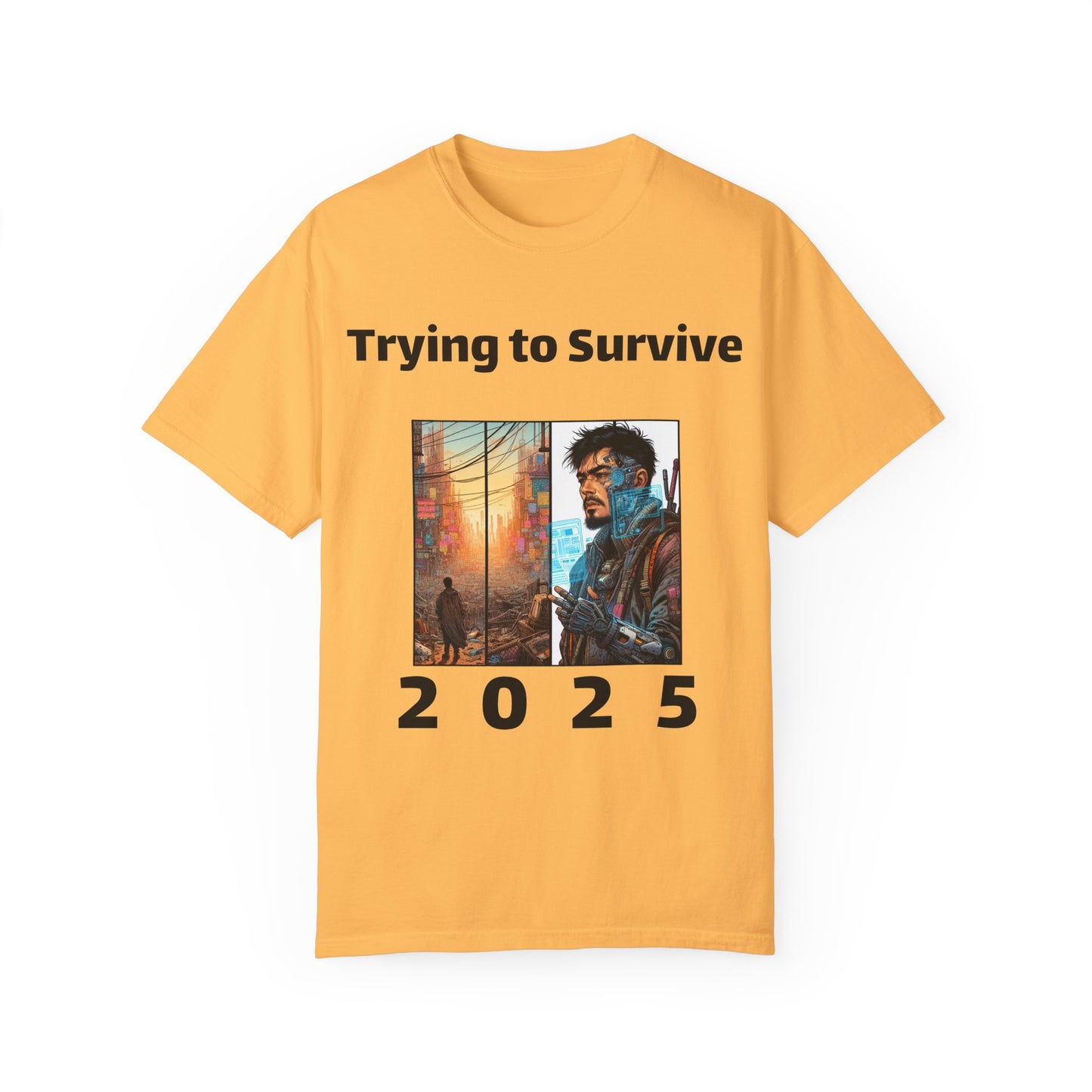 Survival Mode Unisex T-shirt, Trying to Survive 2025, Comic Book Style Tee, Bold Tee Shirt, Men's Women's Shirt
