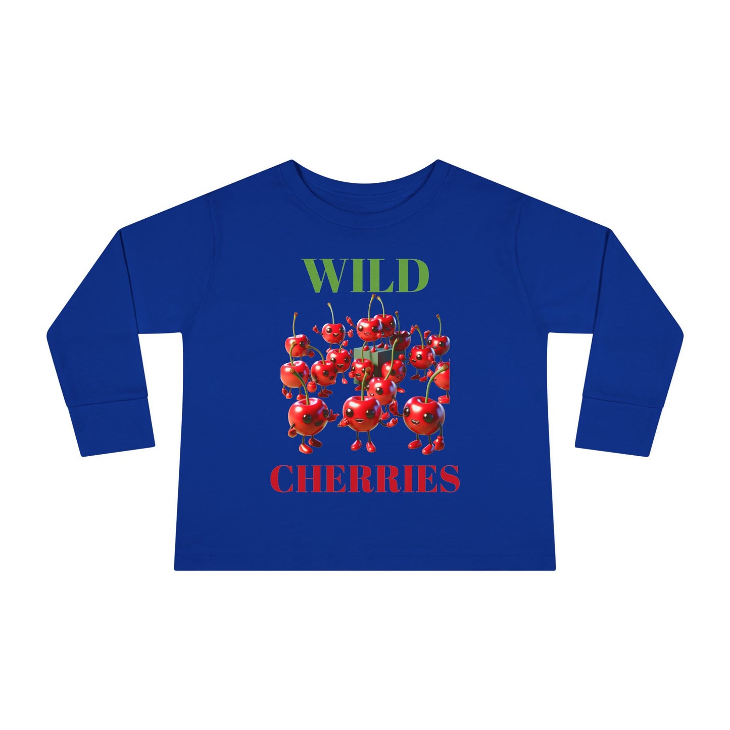 Wild Cherries Toddler Long Sleeve Tee - Fun Fruit Design for Kids
