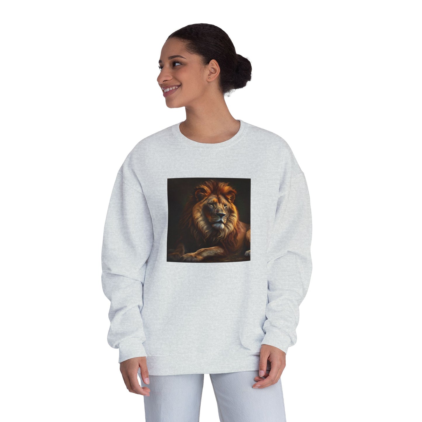 Majestic Lion Unisex Crewneck Sweatshirt - Cozy Animal Print Apparel