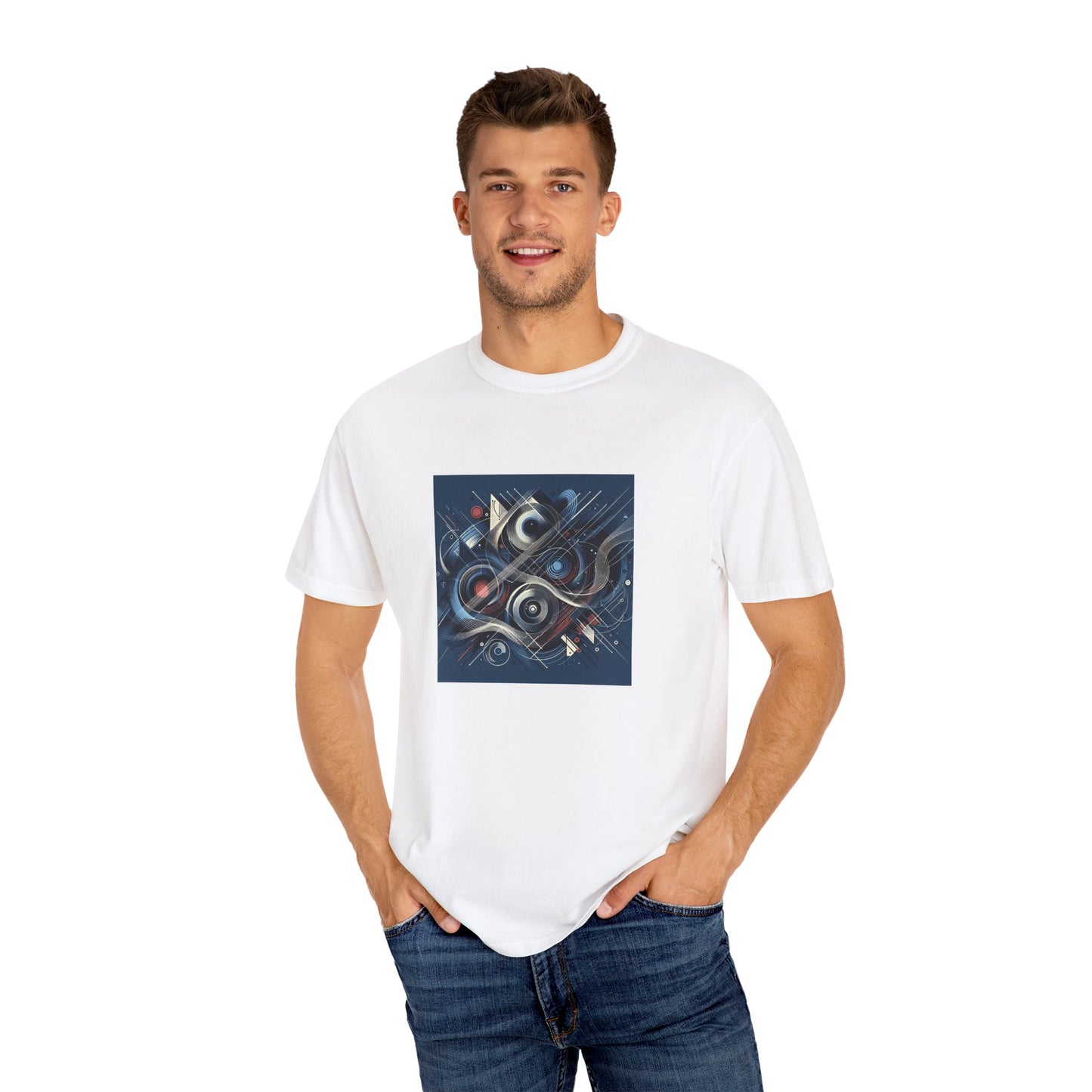 Vibrant Graphic Unisex Garment-Dyed T-Shirt - Cool Modern Art Design