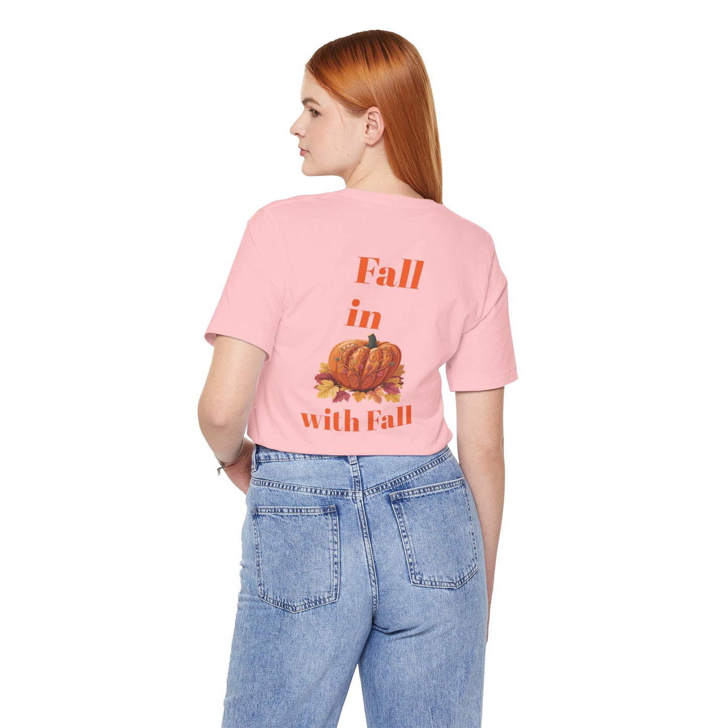Fall In Love With Fall, Unisex Fall T-Shirt, Halloween Shirt, Cozy Fall Apparel, Seasonal Graphic Tee, Pumpkin Spice Tee