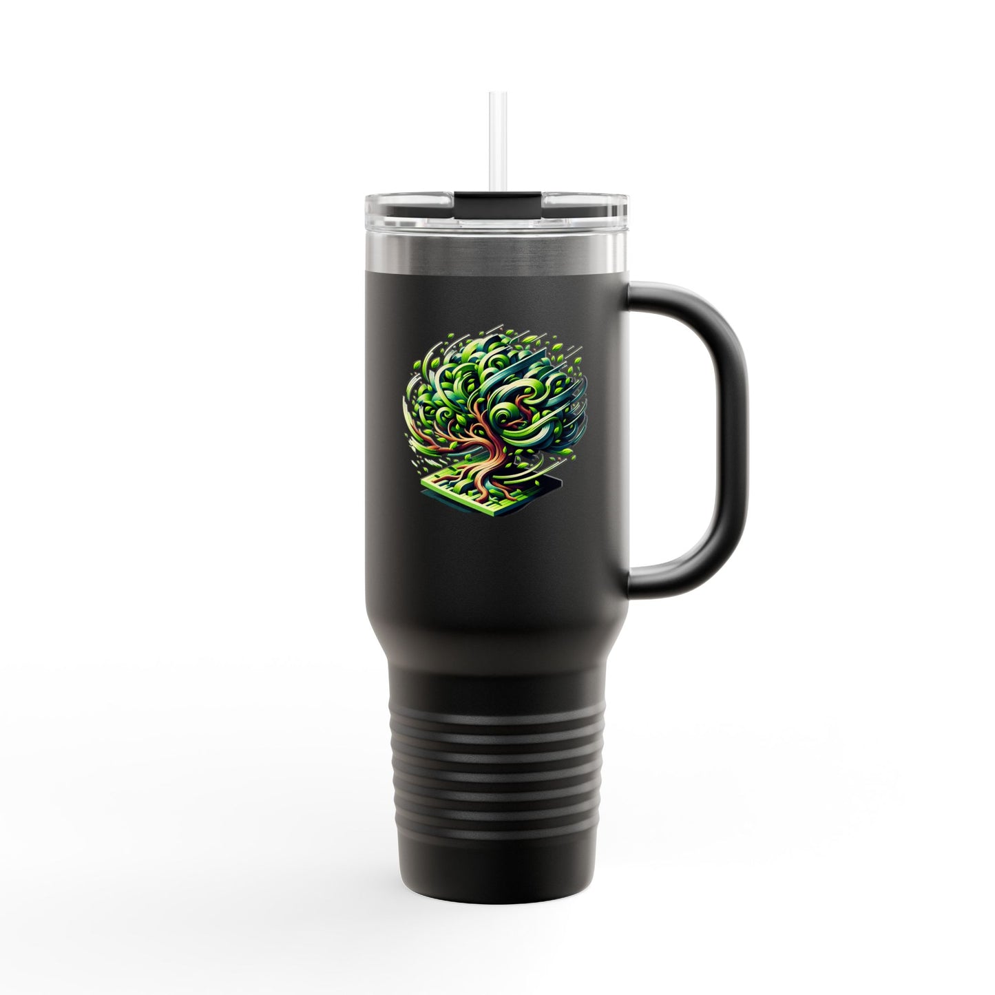 Eco-Friendly Insulated Travel Mug - 40oz with Whimsical Tree Design