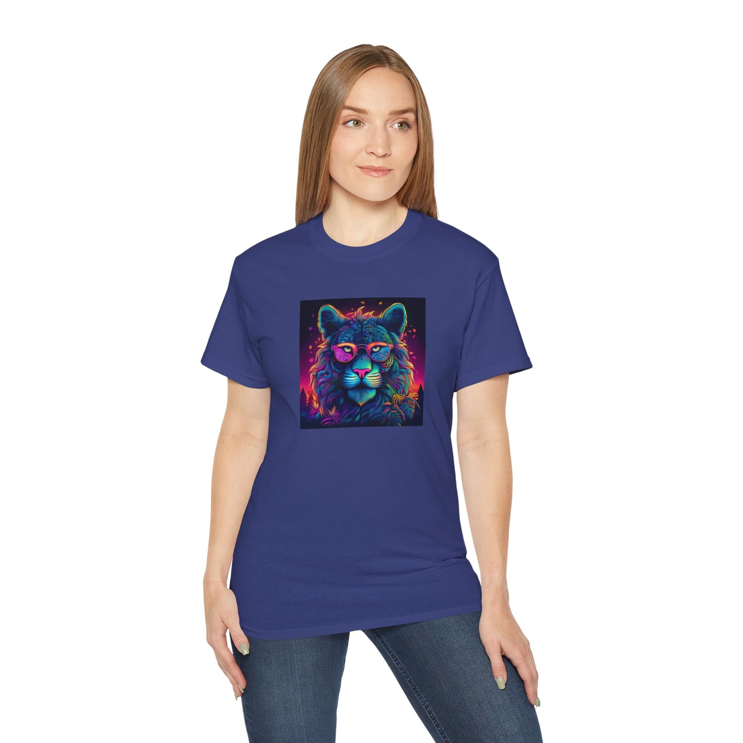 90's Style Colorful Lion Graphic Ultra Cotton Tee - Vibrant and Fun Wear