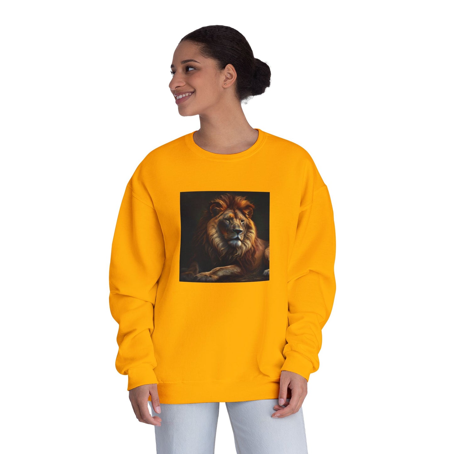 Majestic Lion Unisex Crewneck Sweatshirt - Cozy Animal Print Apparel