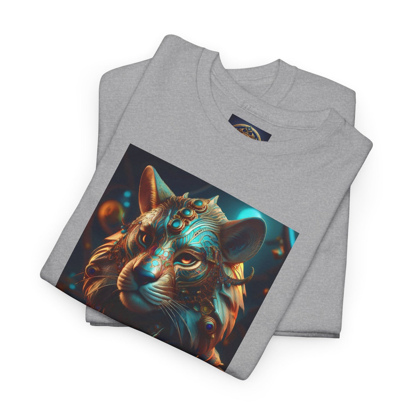 Unique Lion Art Unisex Heavy Cotton Tee - Statement Graphic T-Shirt for Animal Lovers