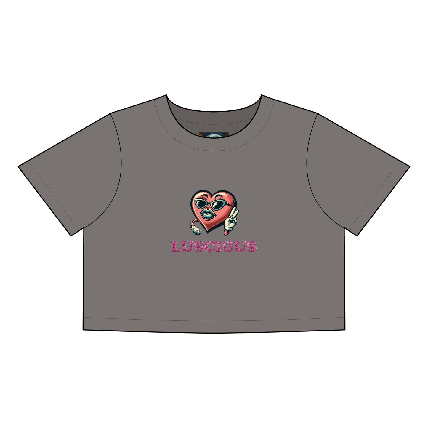 Luscious Heart Women's Faded Crop Tee - Trendy, Casual Fashion