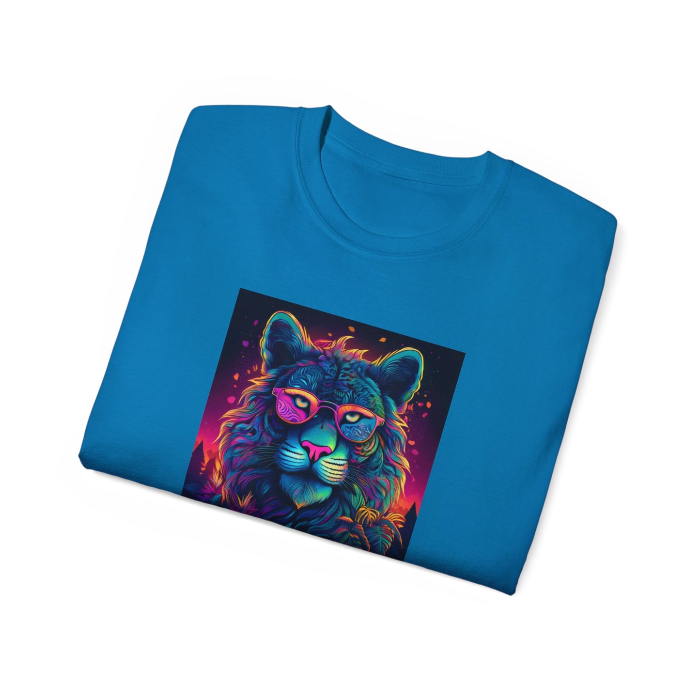 90's Style Colorful Lion Graphic Ultra Cotton Tee - Vibrant and Fun Wear