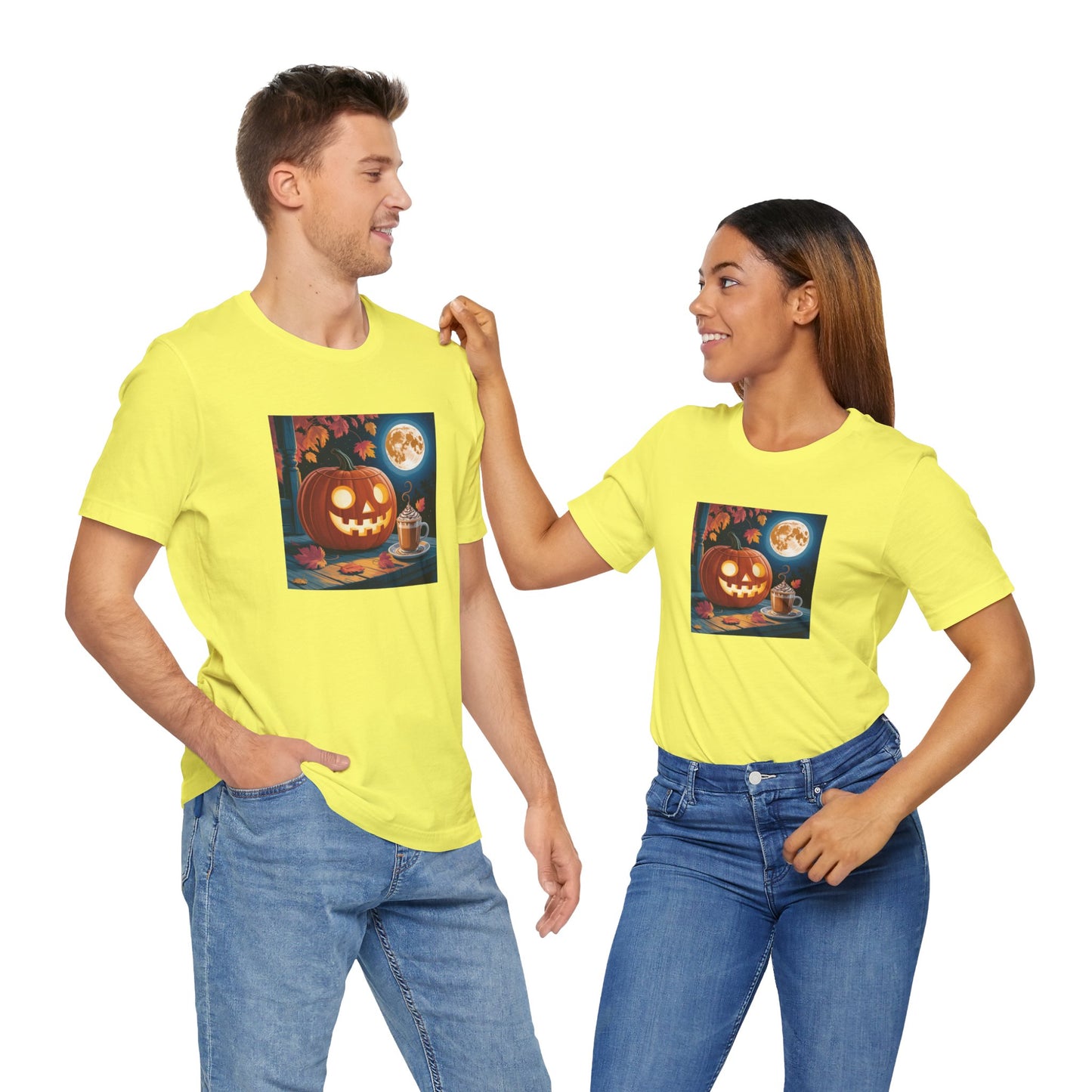 Fall In Love With Fall, Unisex Fall T-Shirt, Halloween Shirt, Cozy Fall Apparel, Seasonal Graphic Tee, Pumpkin Spice Tee