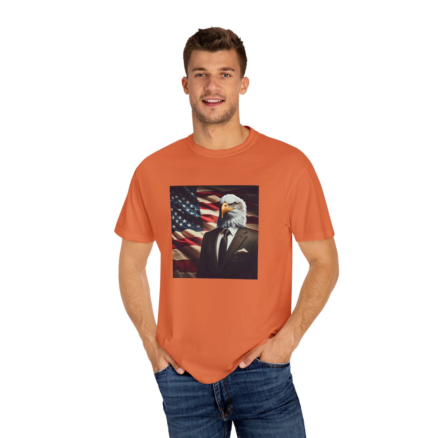 USA Means Business! Unisex Garment-Dyed Tee for Independence Day