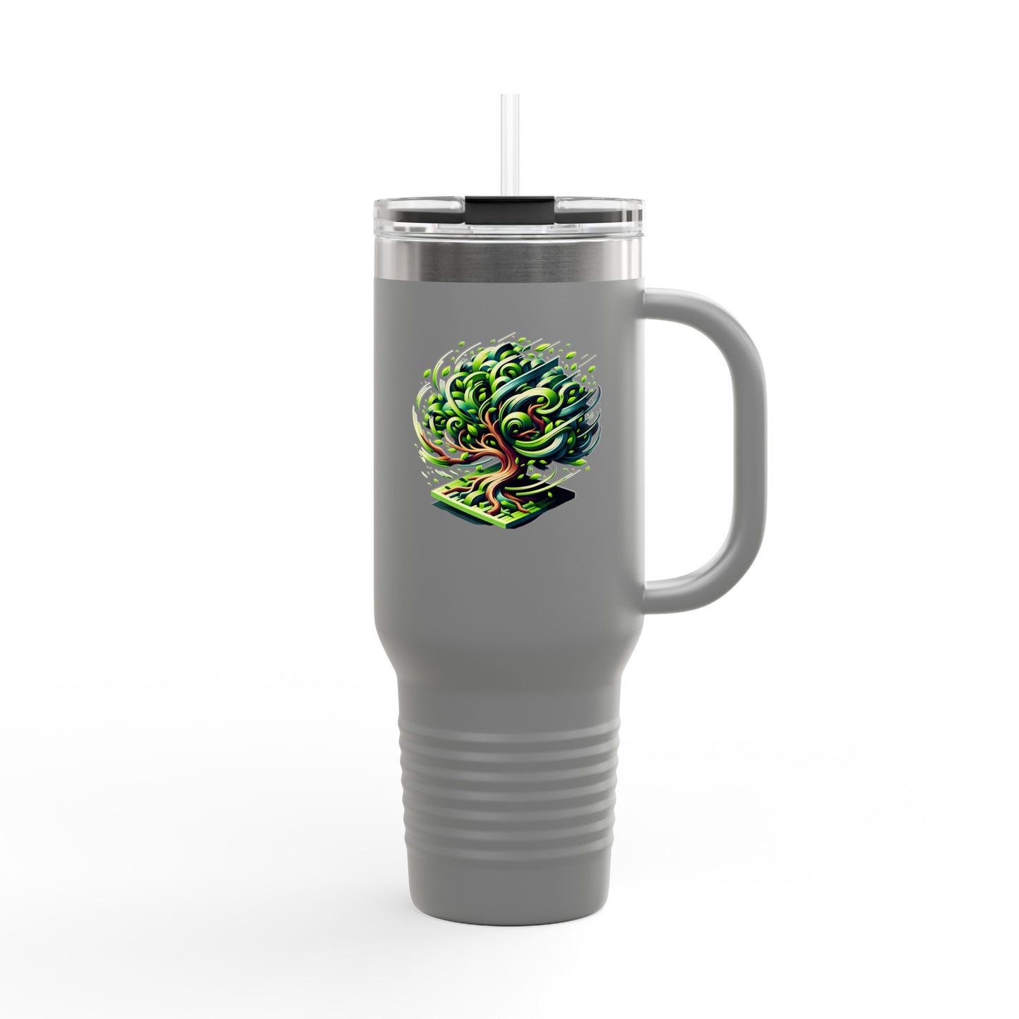 Eco-Friendly Insulated Travel Mug - 40oz with Whimsical Tree Design