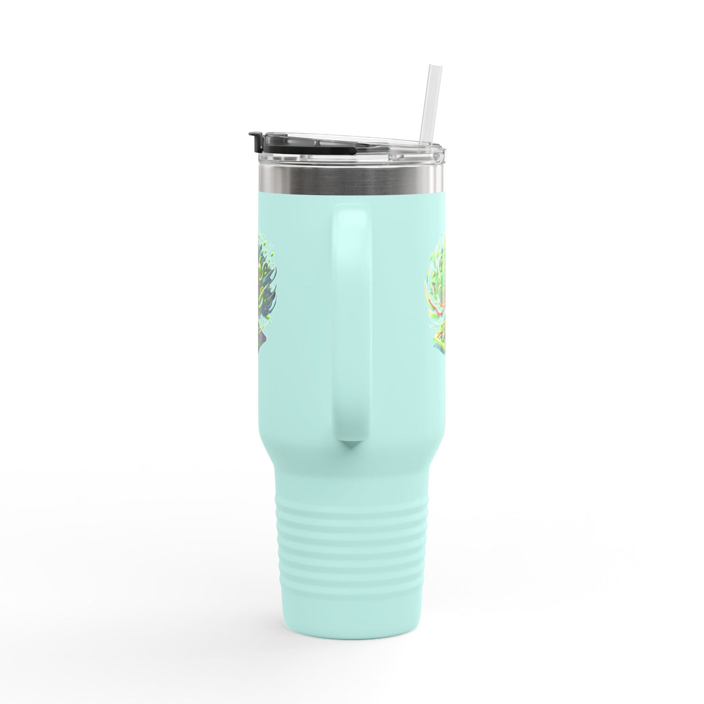 Eco-Friendly Insulated Travel Mug - 40oz with Whimsical Tree Design