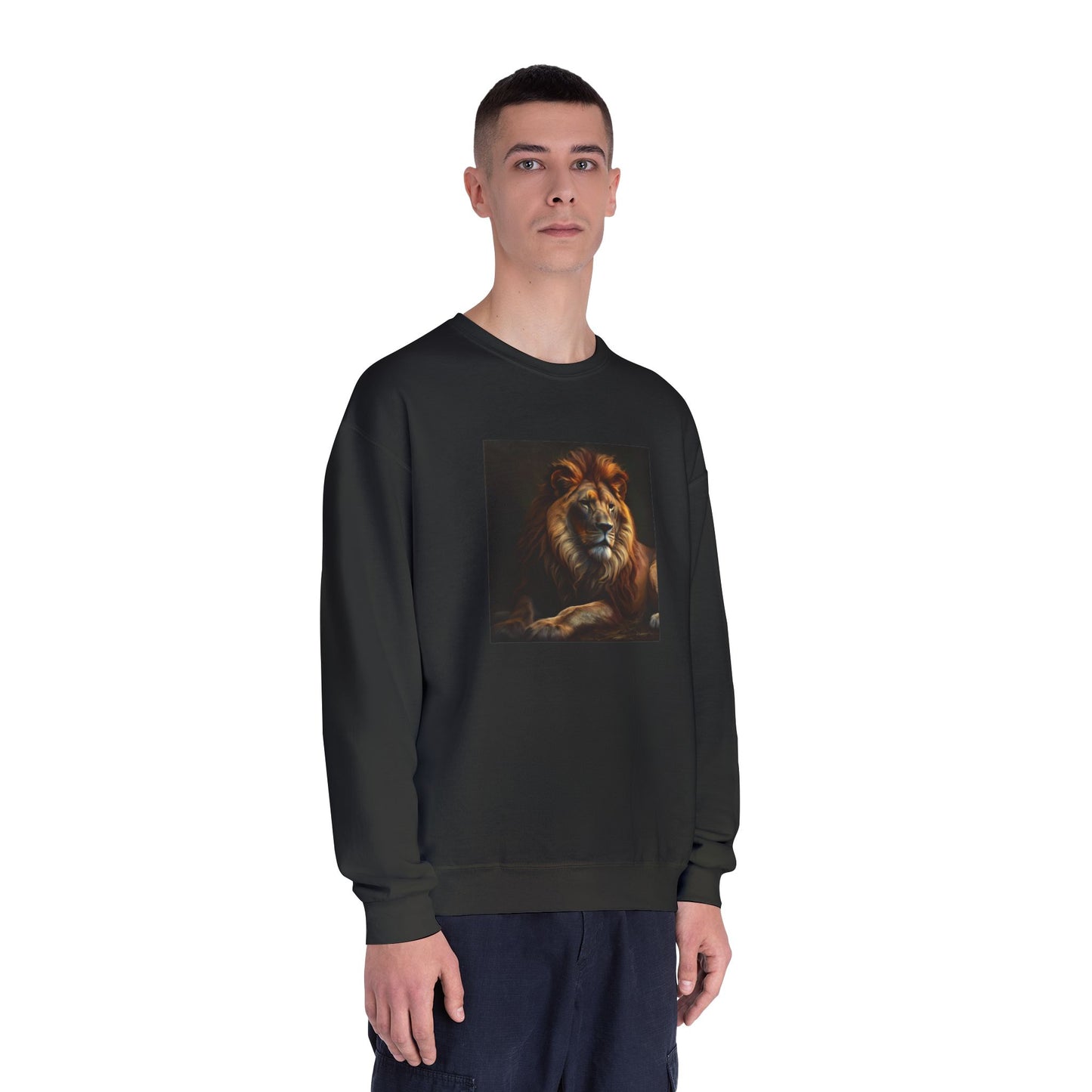 Majestic Lion Unisex Crewneck Sweatshirt - Cozy Animal Print Apparel