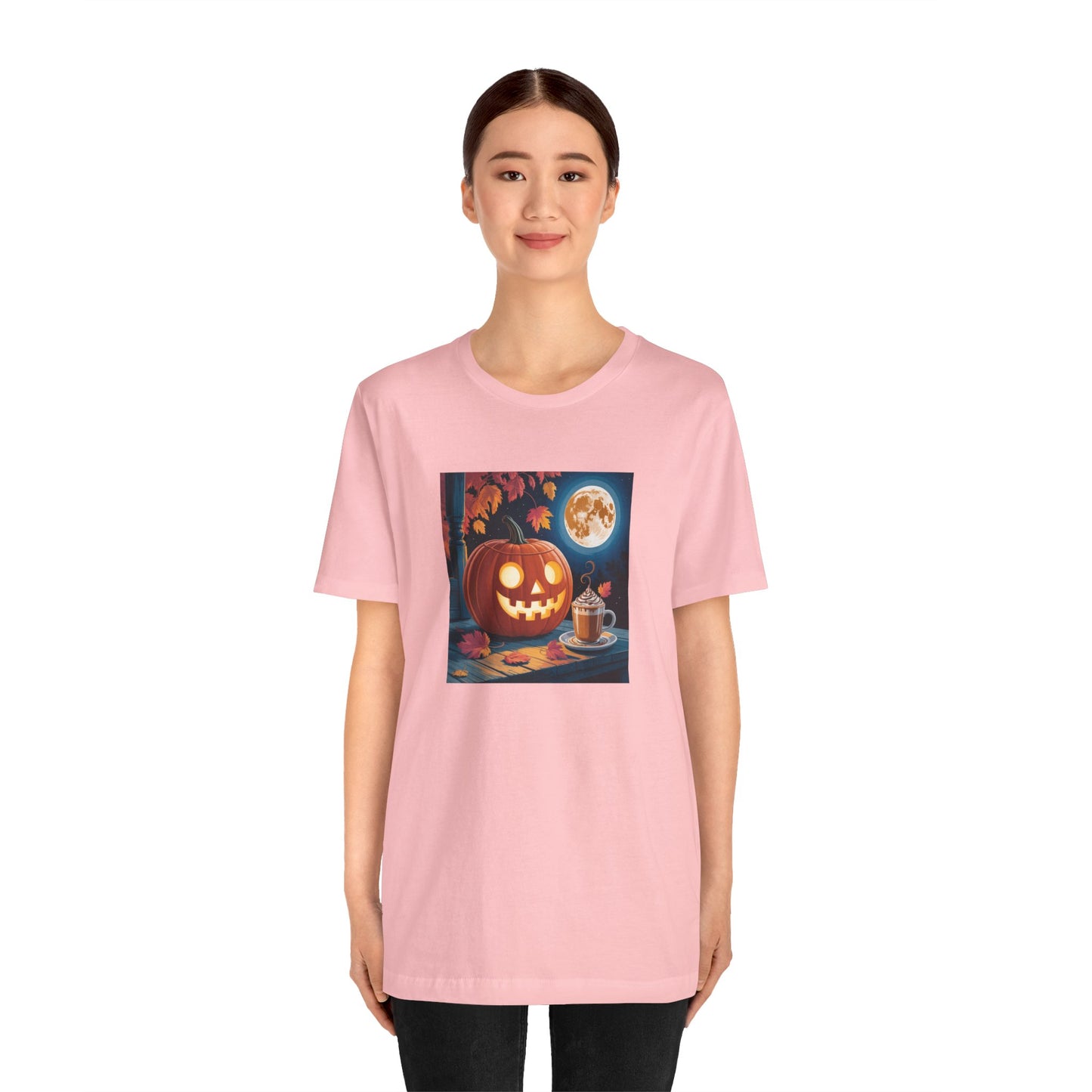 Fall In Love With Fall, Unisex Fall T-Shirt, Halloween Shirt, Cozy Fall Apparel, Seasonal Graphic Tee, Pumpkin Spice Tee