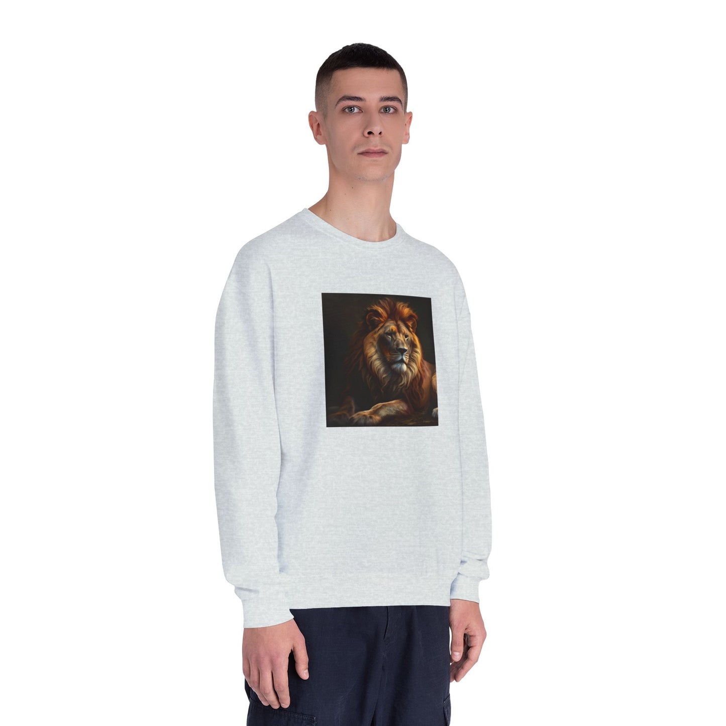 Majestic Lion Unisex Crewneck Sweatshirt - Cozy Animal Print Apparel