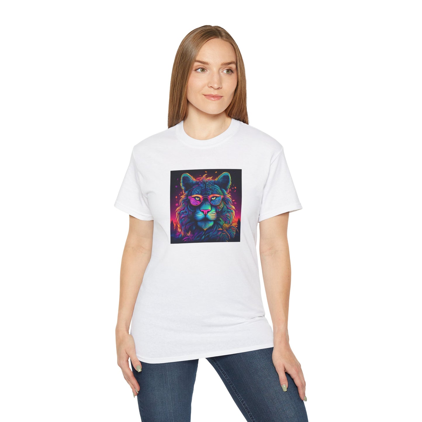 90's Style Colorful Lion Graphic Ultra Cotton Tee - Vibrant and Fun Wear