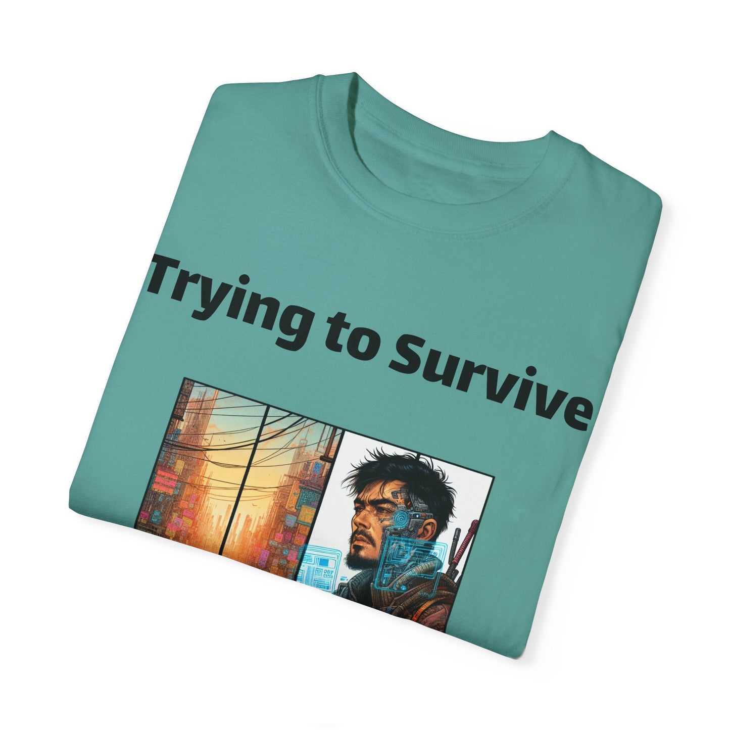 Survival Mode Unisex T-shirt, Trying to Survive 2025, Comic Book Style Tee, Bold Tee Shirt, Men's Women's Shirt