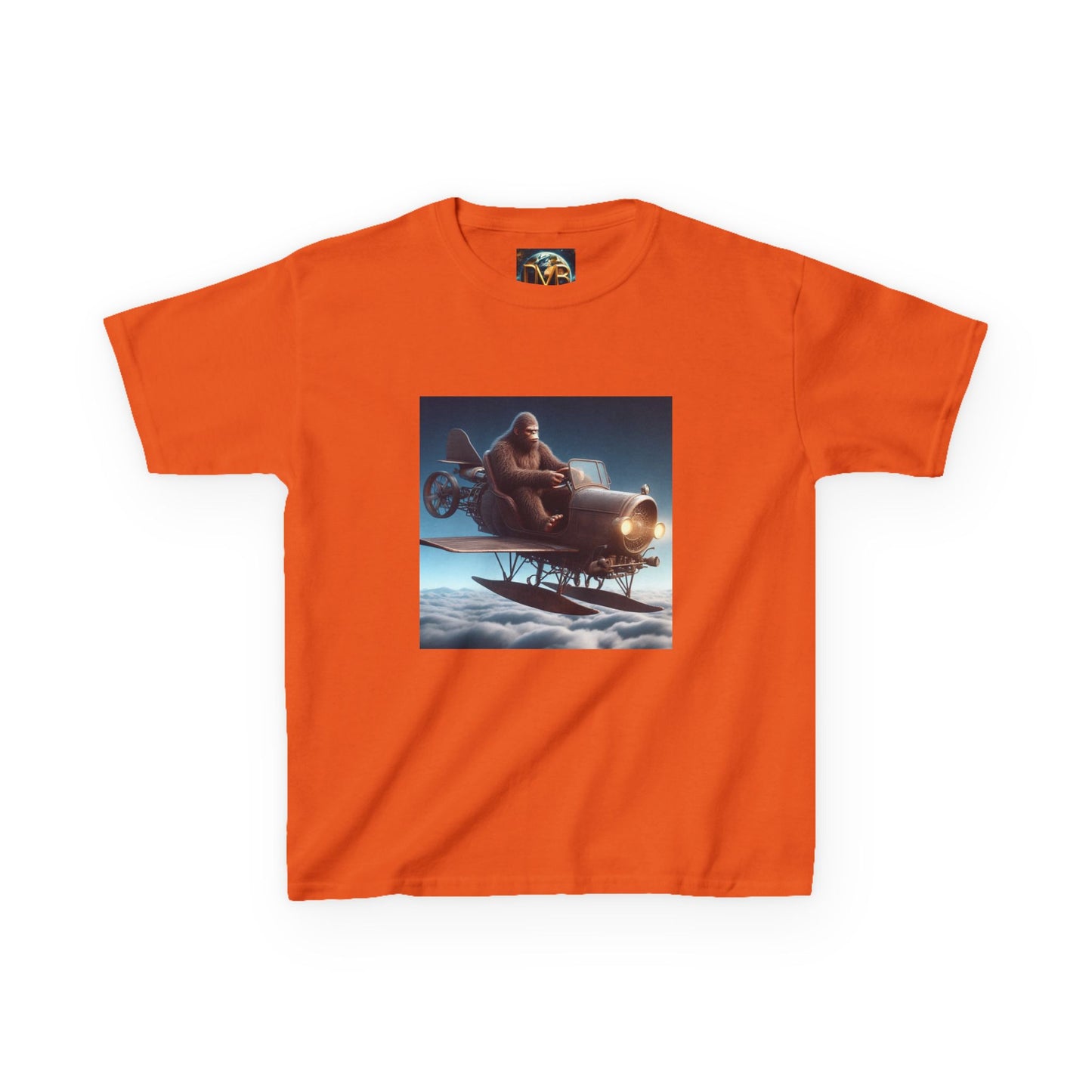 Kids Tee, Bigfoot Flying Car Shirt, Hilarious Kid's Design, Youth Tshirt, Children's Graphic Tee, Funny Sasquatch Top