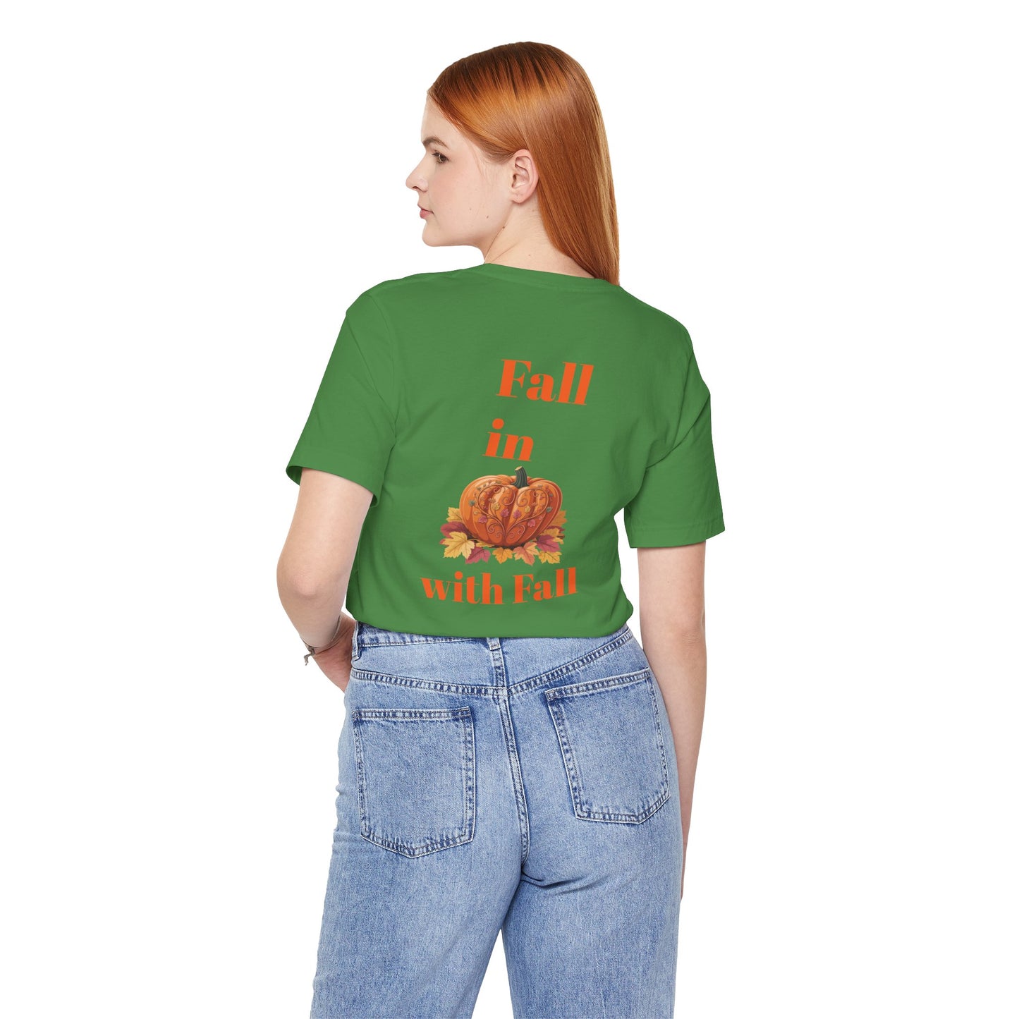 Fall In Love With Fall, Unisex Fall T-Shirt, Halloween Shirt, Cozy Fall Apparel, Seasonal Graphic Tee, Pumpkin Spice Tee