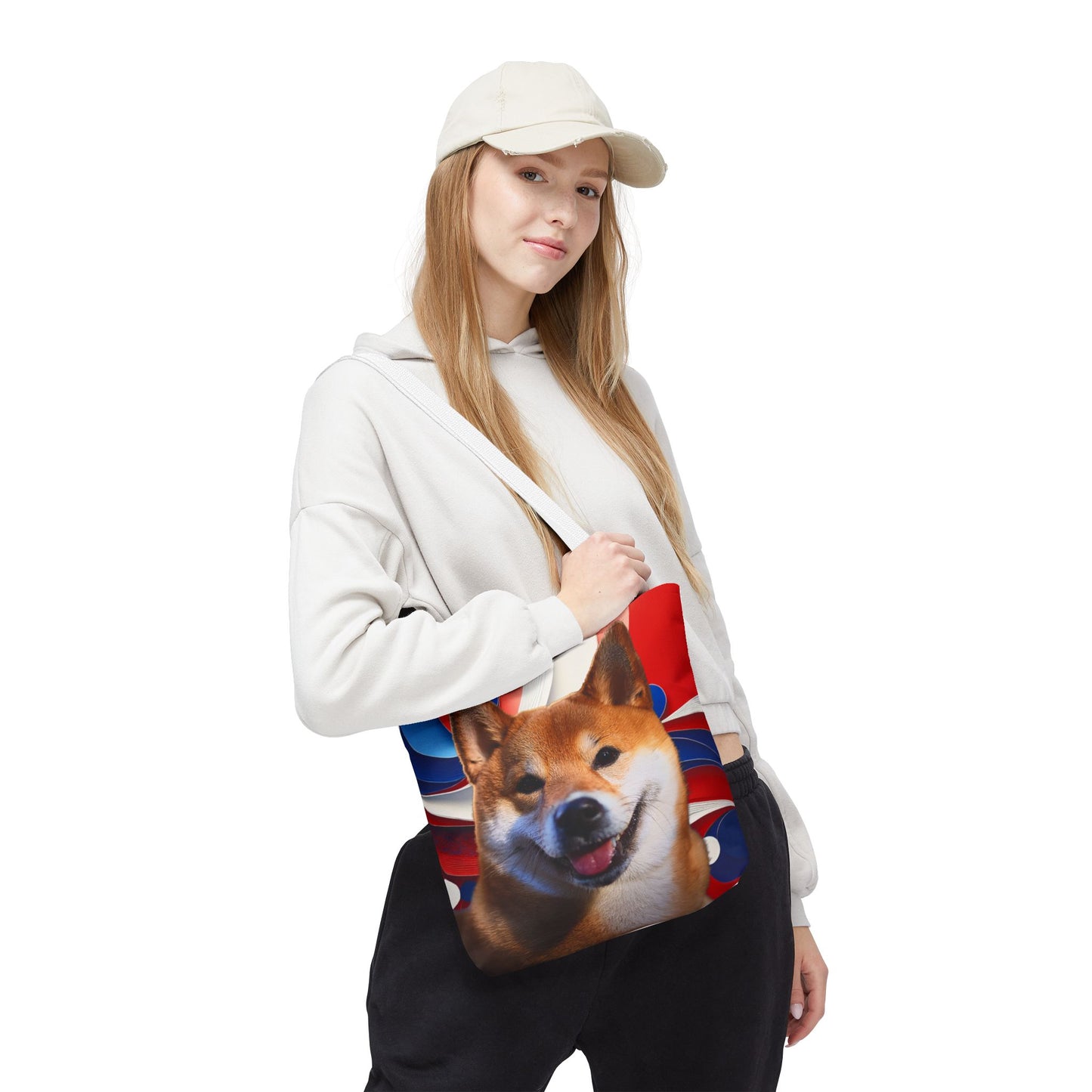 Shiba Inu Tote Bag - Patriotic Red White and Blue Design