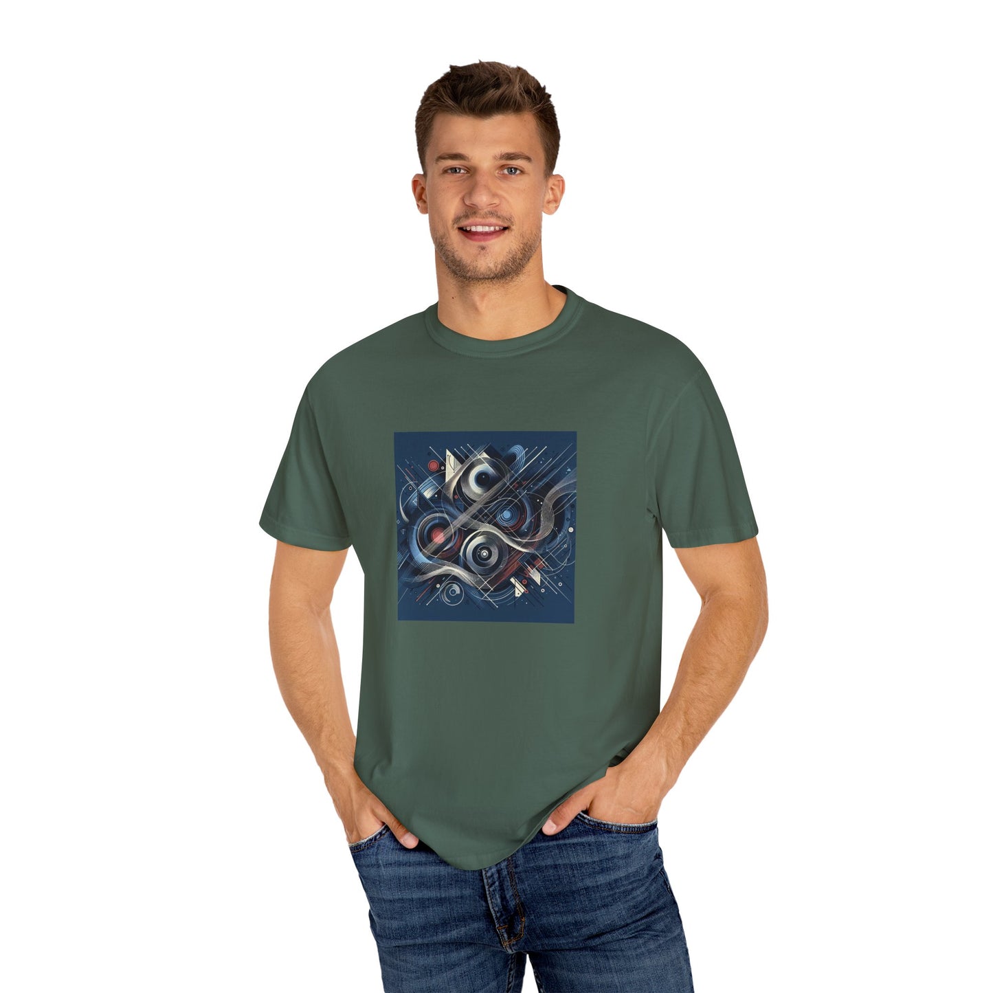 Vibrant Graphic Unisex Garment-Dyed T-Shirt - Cool Modern Art Design