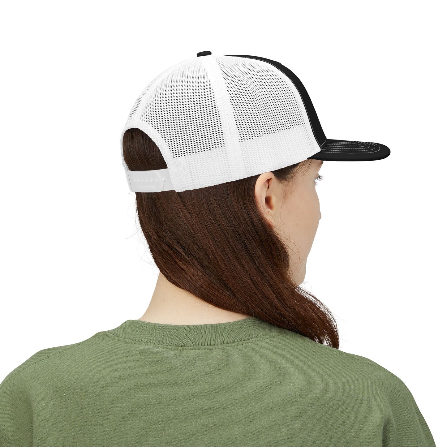 Red ORV Adventure-Themed Snapback Trucker Cap with Embroidered Design