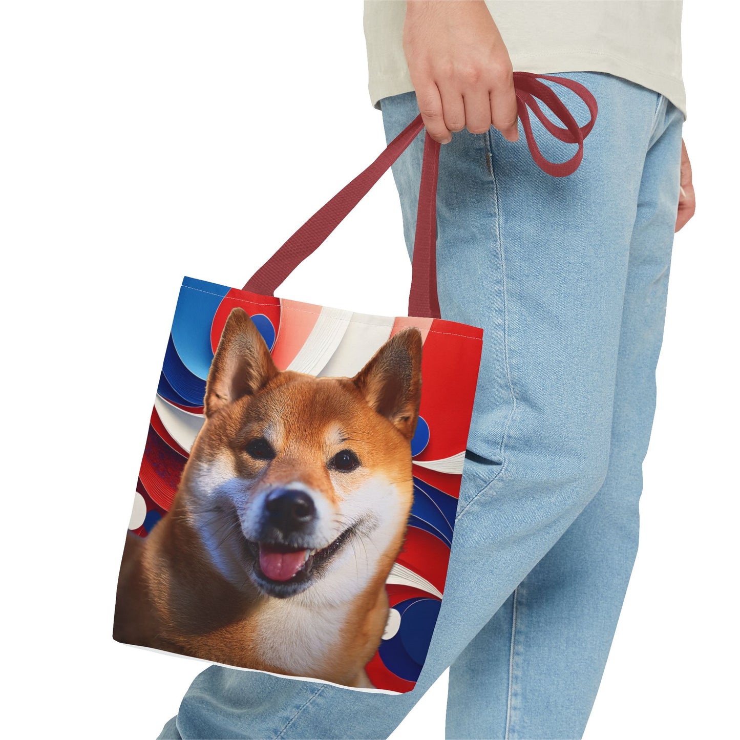Shiba Inu Tote Bag - Patriotic Red White and Blue Design