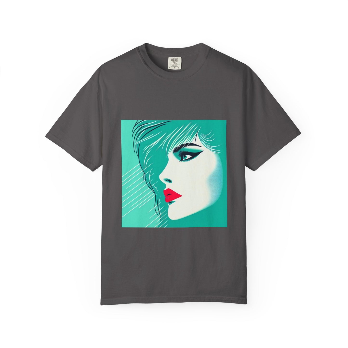 Vintage Lady Portrait T-shirt, 1980s Art Style, Retro Graphic Tee, Unisex Graphic Tee, Hipster Fashion Shirt