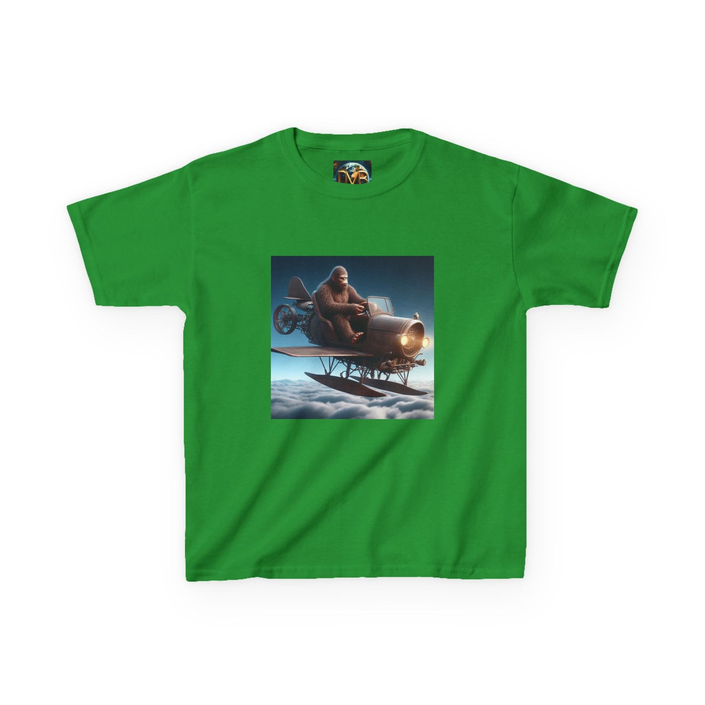 Kids Tee, Bigfoot Flying Car Shirt, Hilarious Kid's Design, Youth Tshirt, Children's Graphic Tee, Funny Sasquatch Top
