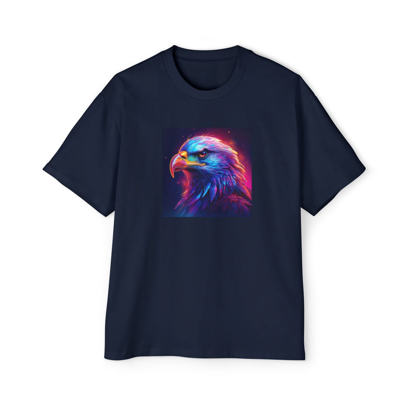 Neon Retro Vibrant Eagle Graphic Oversized Tee for Men