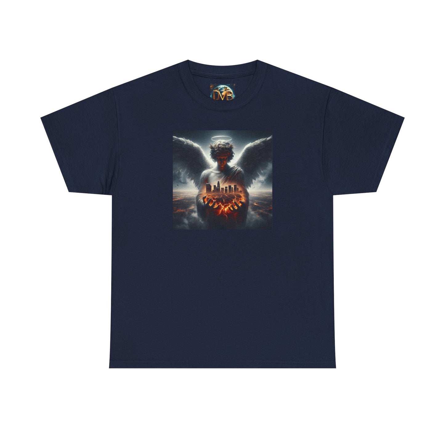 Angel Guardian Unisex Heavy Cotton Tee - Los Angeles Landscape Shirt, Holy Angel Protection, Urban Angel Tee, City Savior