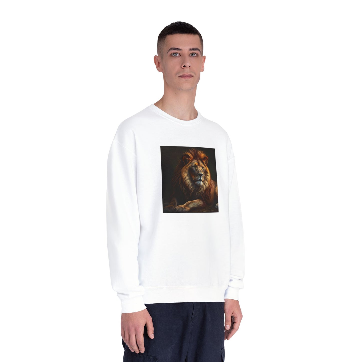 Majestic Lion Unisex Crewneck Sweatshirt - Cozy Animal Print Apparel