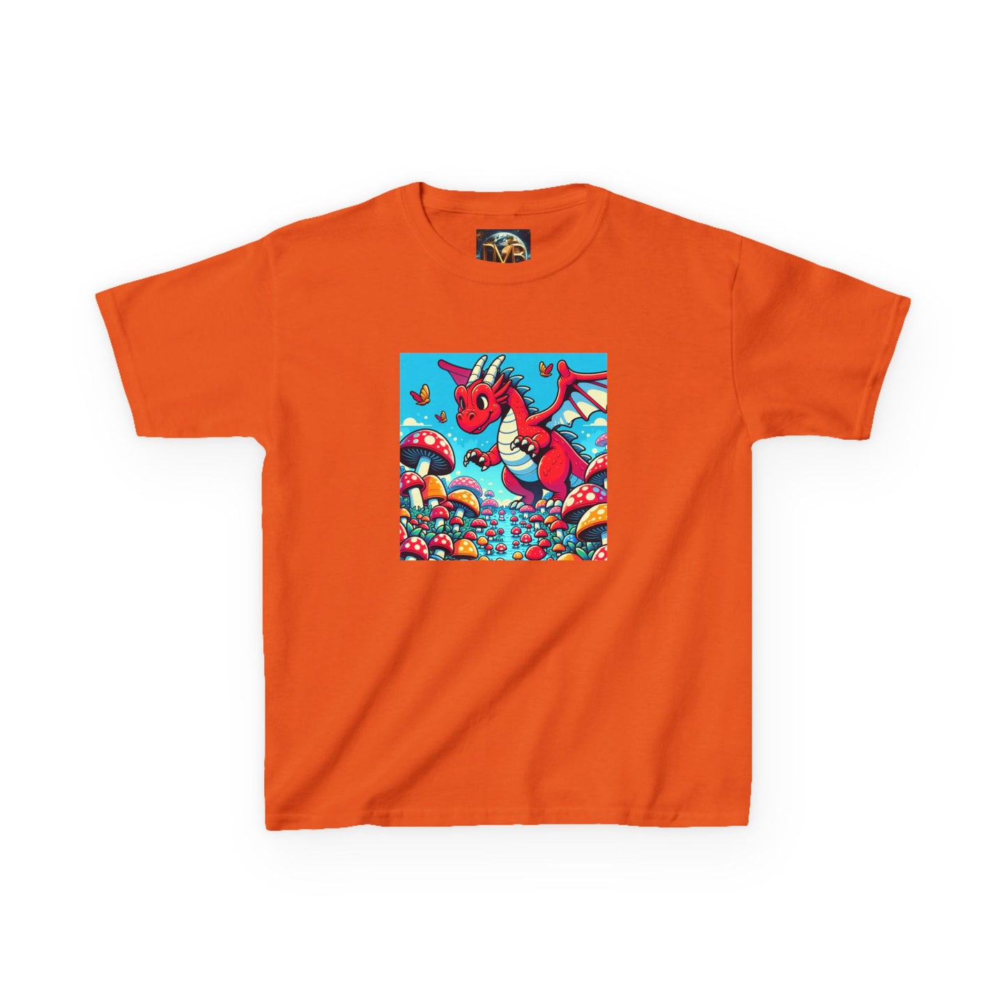 Kids Dragon in a Field of Mushrooms Adventure Tee - Fun Colorful Design for Little Explorers