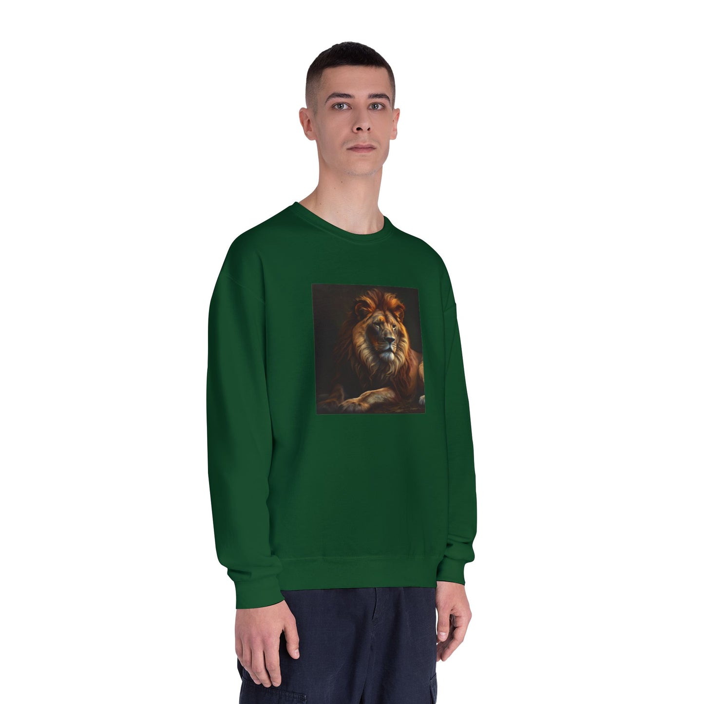 Majestic Lion Unisex Crewneck Sweatshirt - Cozy Animal Print Apparel