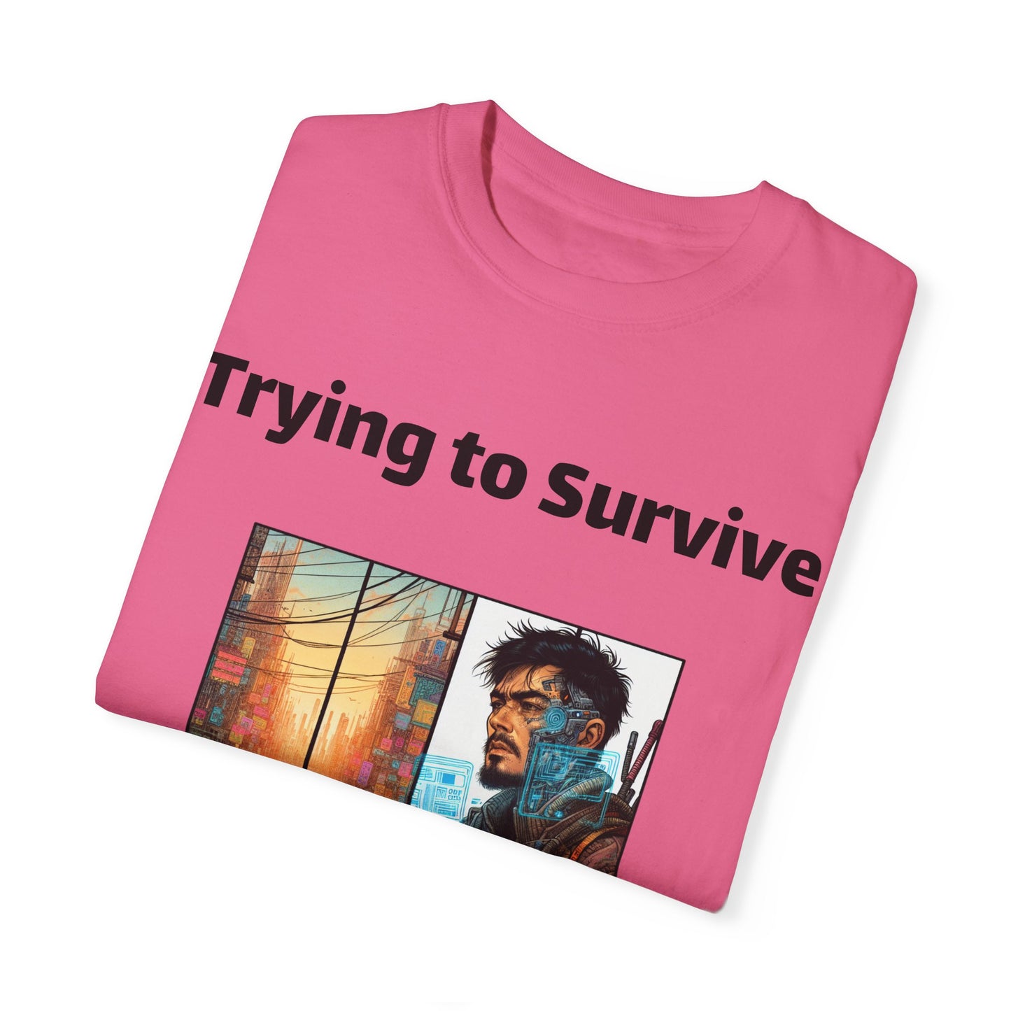 Survival Mode Unisex T-shirt, Trying to Survive 2025, Comic Book Style Tee, Bold Tee Shirt, Men's Women's Shirt