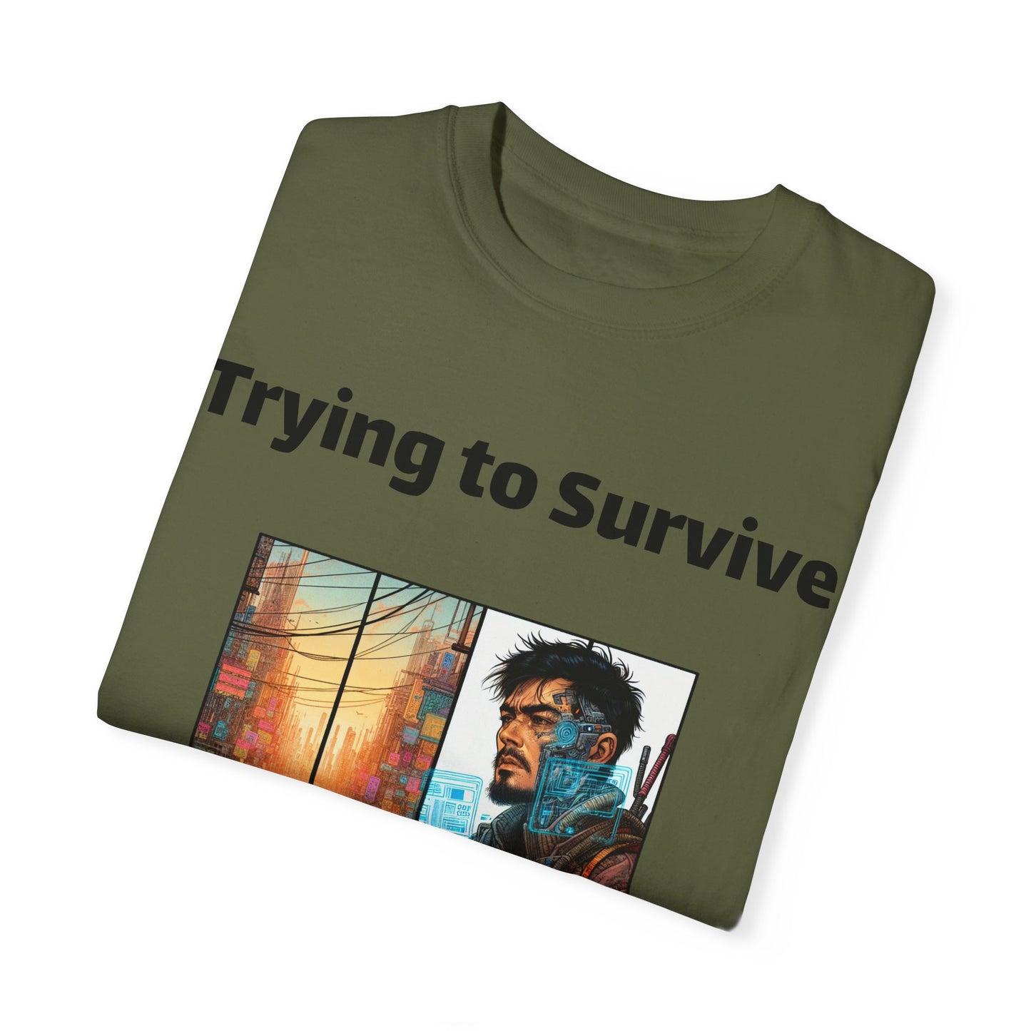 Survival Mode Unisex T-shirt, Trying to Survive 2025, Comic Book Style Tee, Bold Tee Shirt, Men's Women's Shirt