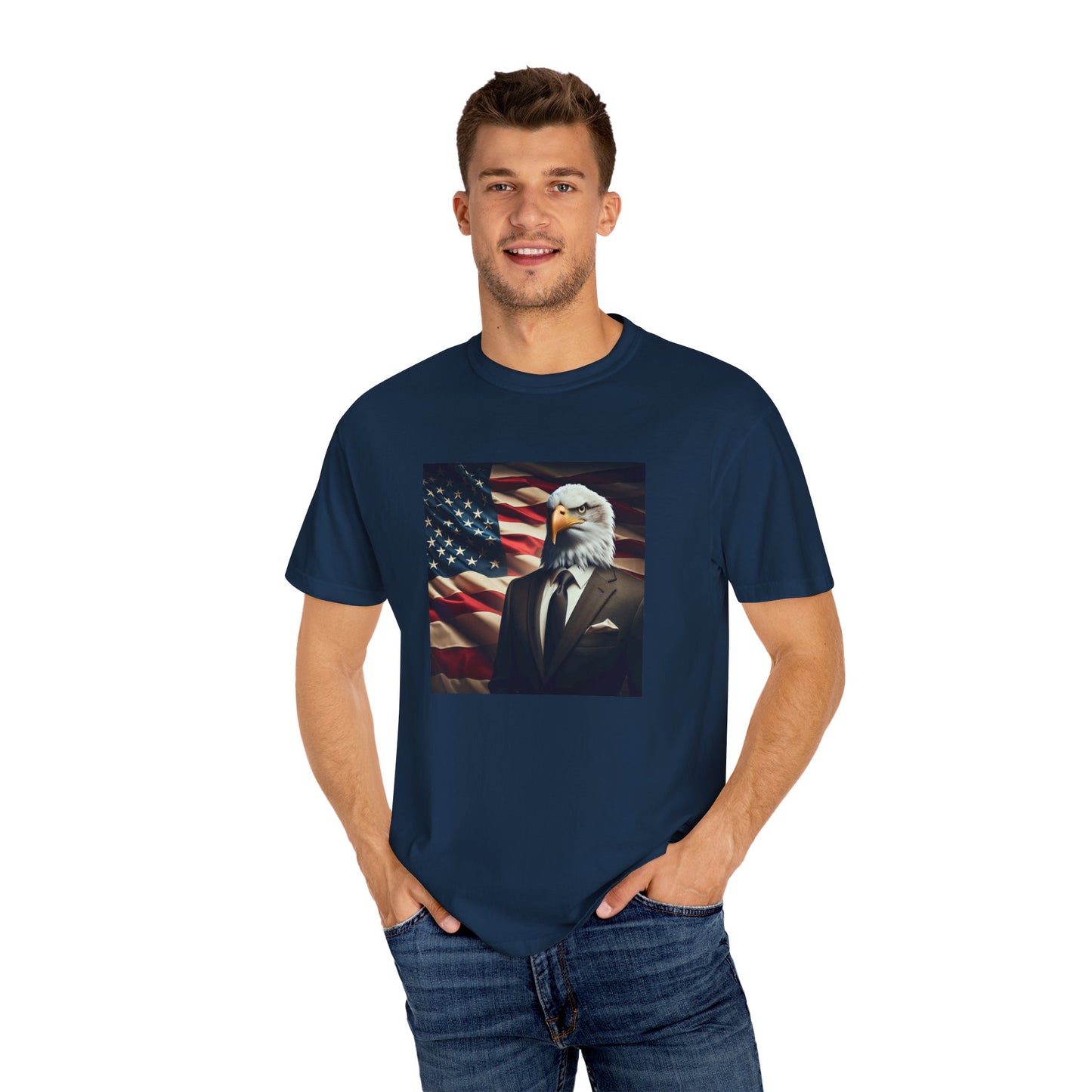 USA Means Business! Unisex Garment-Dyed Tee for Independence Day